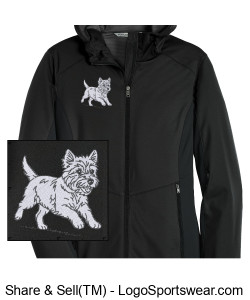 Ladies Hooded Jacket with embroidered Westie Design Zoom